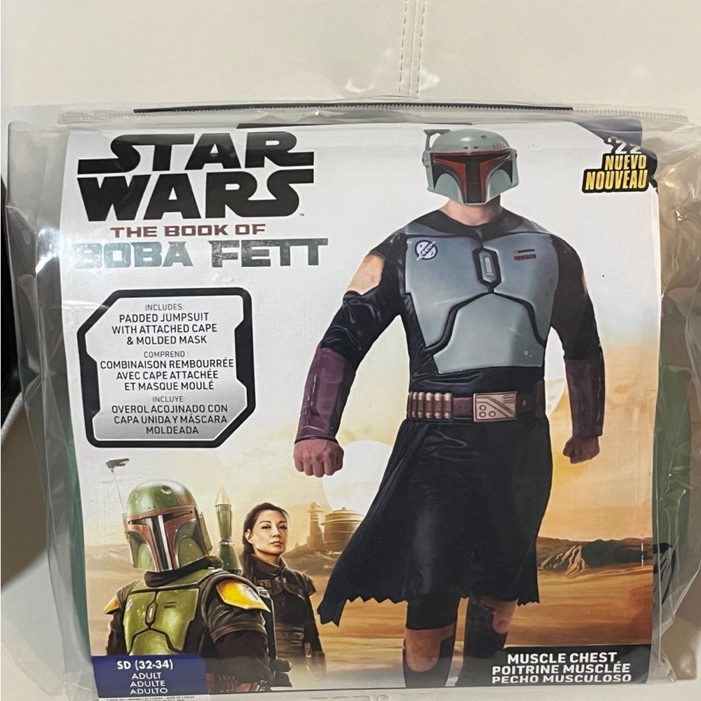 Brand new jazzwares 
adult size 32 to 34 Boba Fett costume everything included